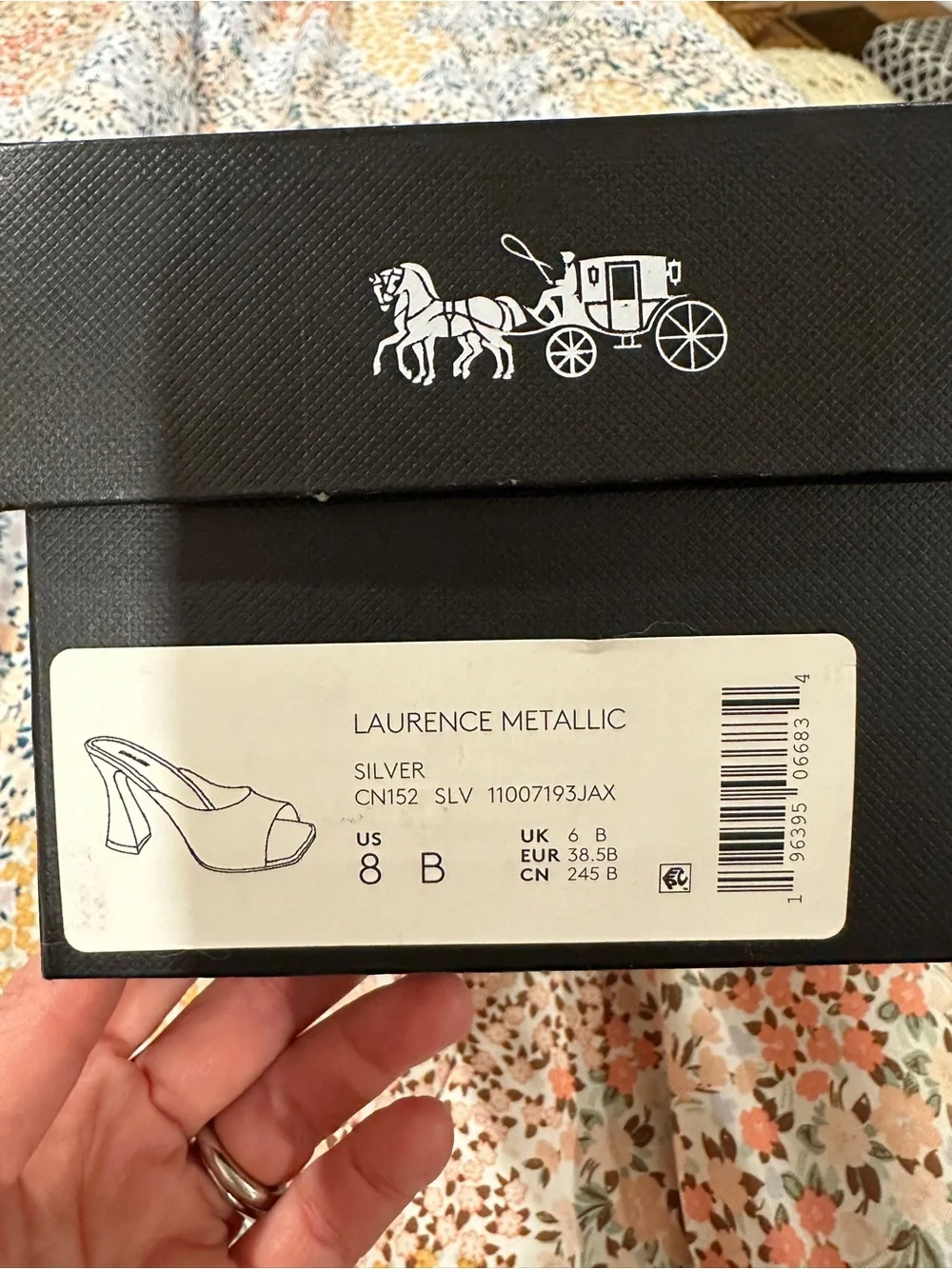 Coach Silver Metallic Open-Toe Mule Heels sz 8
